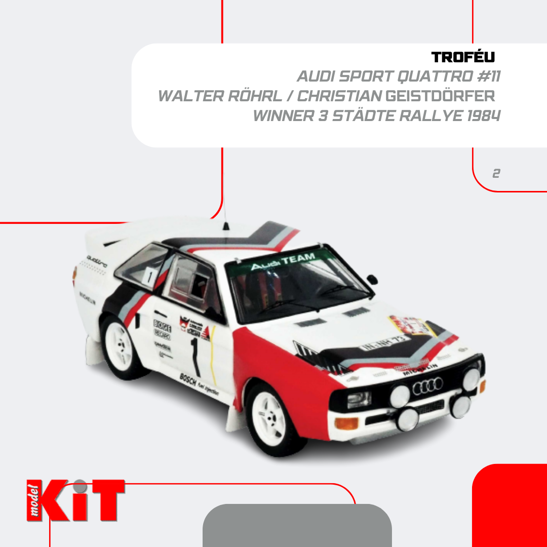 Audi Sport Quattro Walter Röhrl / Christian Geistdörfer Winner 3 Städte Rallye 1984 (2nd day decoration) - Troféu RRde29