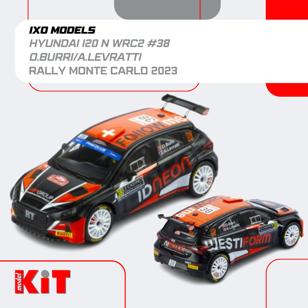Hyundai i20 N #38 WRC2 O.Burri/A.Levratti  Rally Monte Carlo 2023